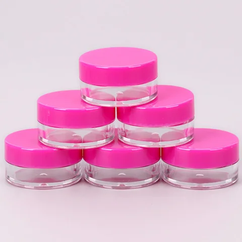 Cosmetics Jar Box Makeup Cream Refillable Bottle Storage Pot Container Round Bottle Portable Plastic Transparent Case