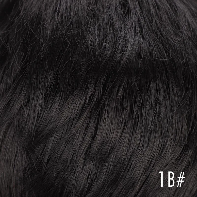 Doris beauty синтетический черный короткий женский парик прямые парики для женщин коричневый натуральный волос термостойкие парики с челкой - Цвет: # 1B