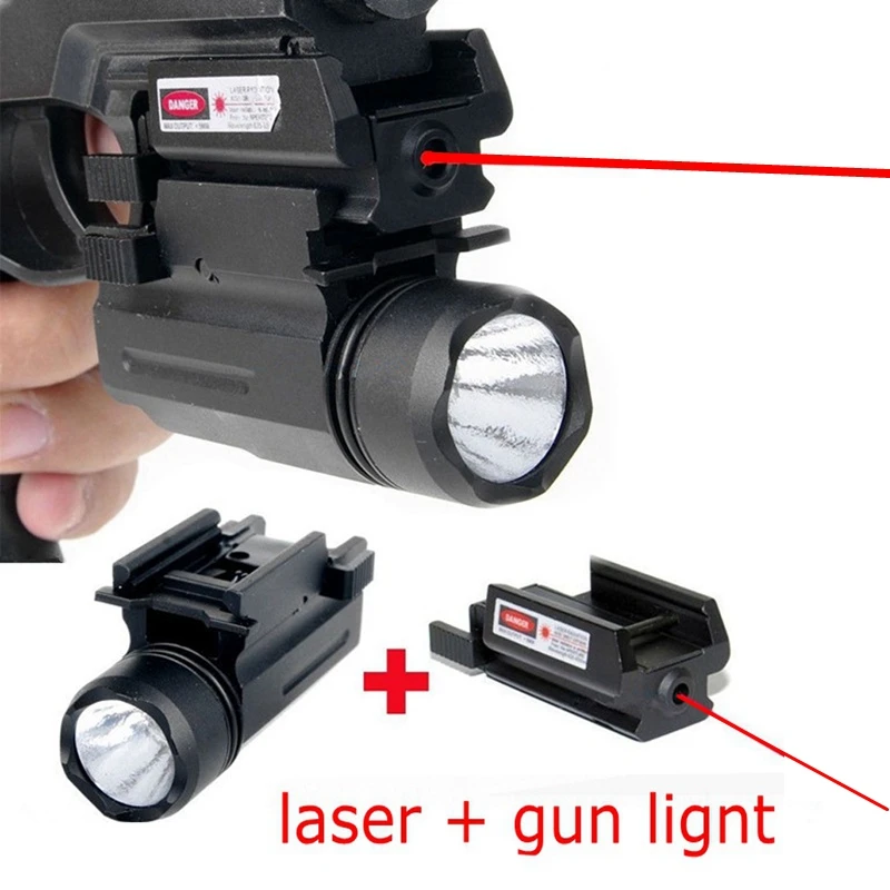 Лазерный прицел с красной точкой, тактический светодиодный фонарь, комбинированные охотничьи принадлежности для пистолета, Пистолетов Glock 17,19, 20,21, 22,23, 30,31, 32