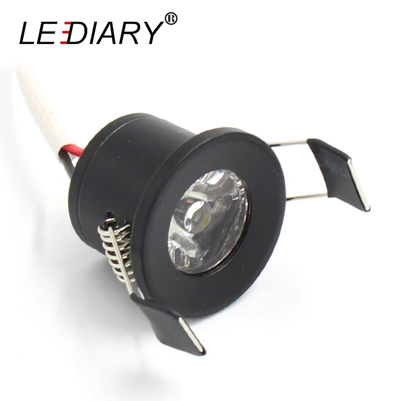 

LEDIARY Black Mini Spot LED Downlights 27mm 90-260V 1.5W Ceiling Recessed Under Cabinet Jewelry Display Lamp Lighting Fixtures