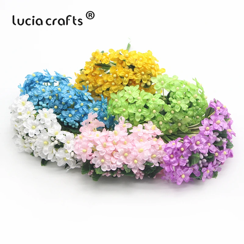 

Lucia crafts 1bundle 115mm Silk Cloth Fake Artificial Flower Bouquet for Wedding Party Hotel Home DIY Art Decoration A0402