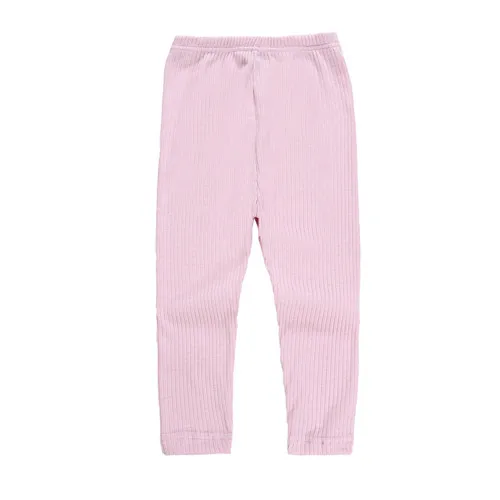 Леггинсы для девочек; Детские хлопковые леггинсы в рубчик; обтягивающие детские штаны в полоску с высокой талией; сезон осень-зима; От 2 до 6 лет для малышей - Цвет: Pink