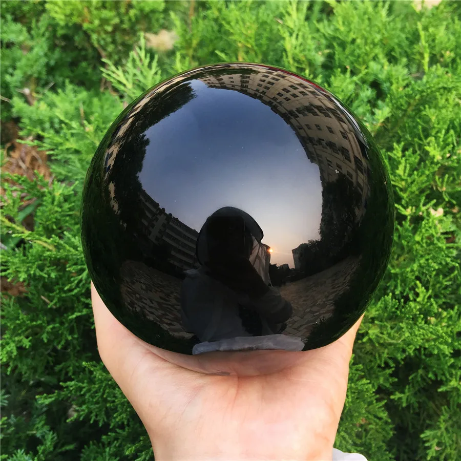 Natural Obsidiana Negra adivinación Sphere bola de cristal con soporte 