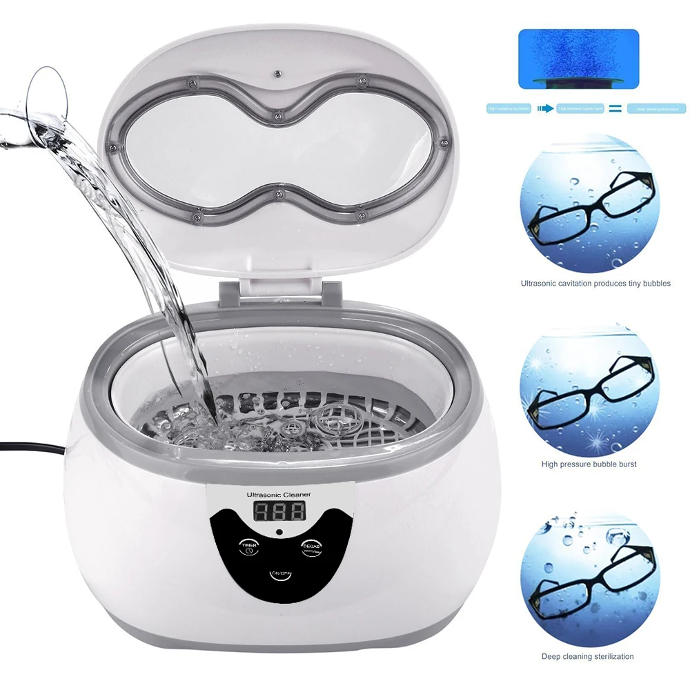 SKYMEN 600ML Ultrasonic Cleaner Watches Dental Glasses Nail Knife