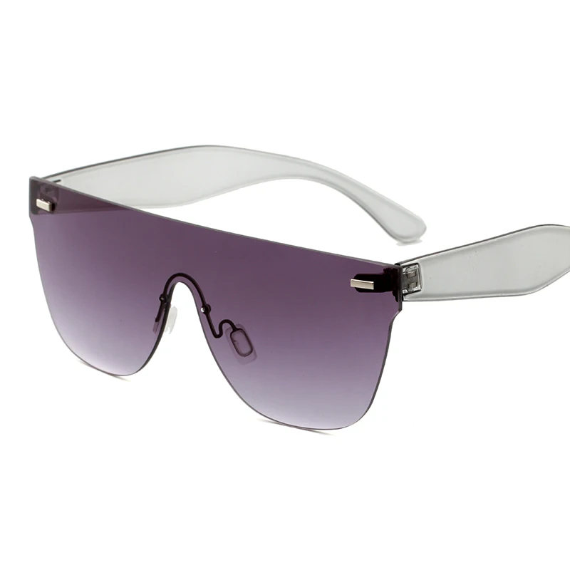 Женские солнцезащитные очки, трендовые товары, оранжевые, синие, розовые, большие, без оправы, солнцезащитные очки для женщин, ретро фестиваль oculos de sol feminino - Цвет линз: gray