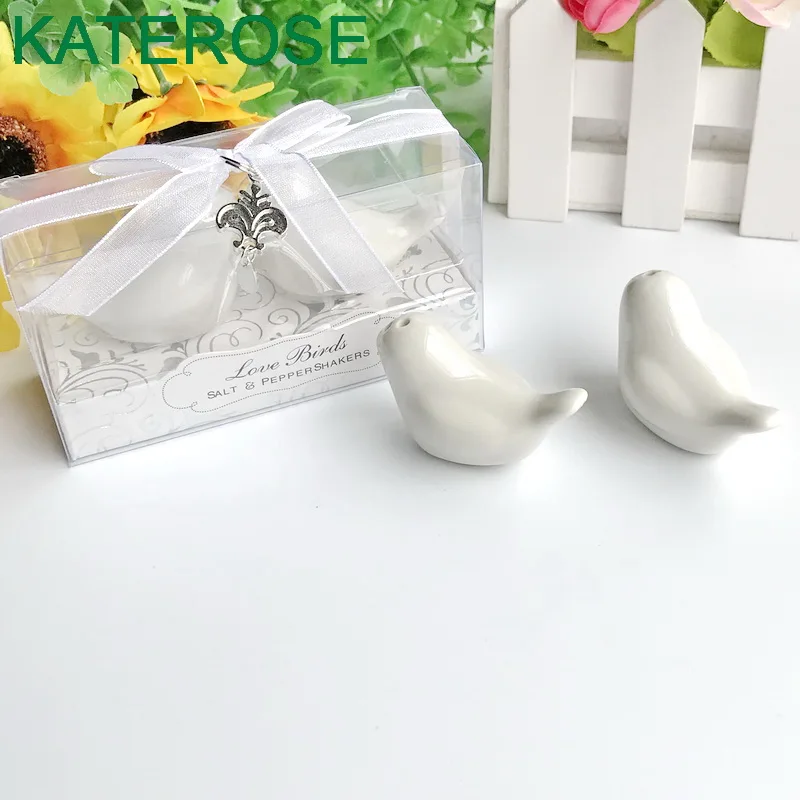 

Ceramic Birds Salt And Pepper Shakers in Elegant Gift Box Wedding Favors