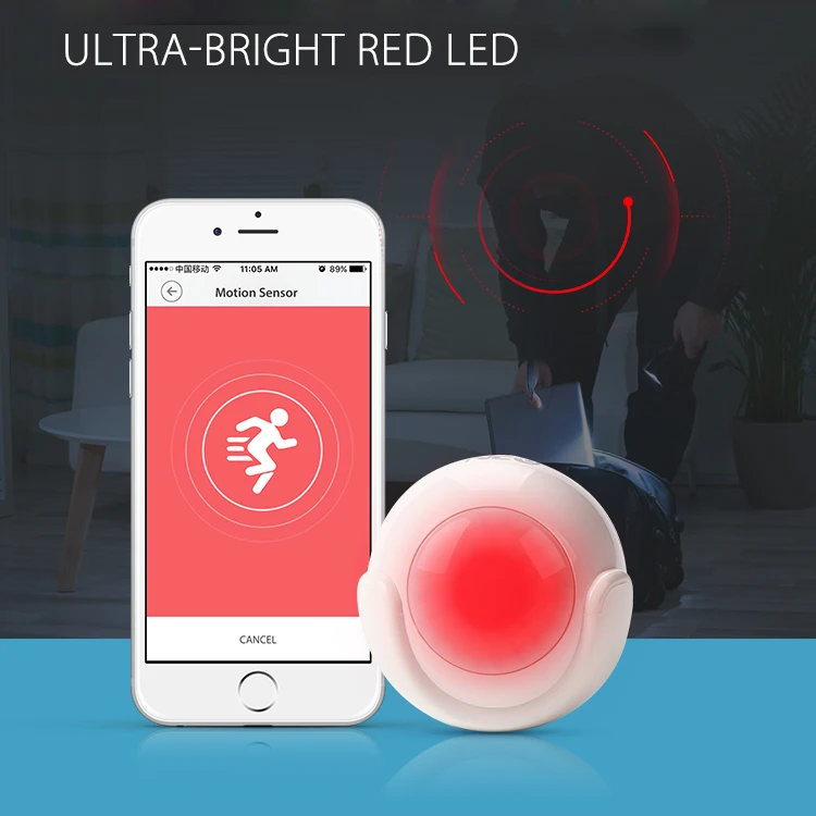 

WiFi Smart PIR Motion Sensor , Smart Home Security Infrared Alert Dectector Compatible With IFTTT for Voice Control, No need Hub