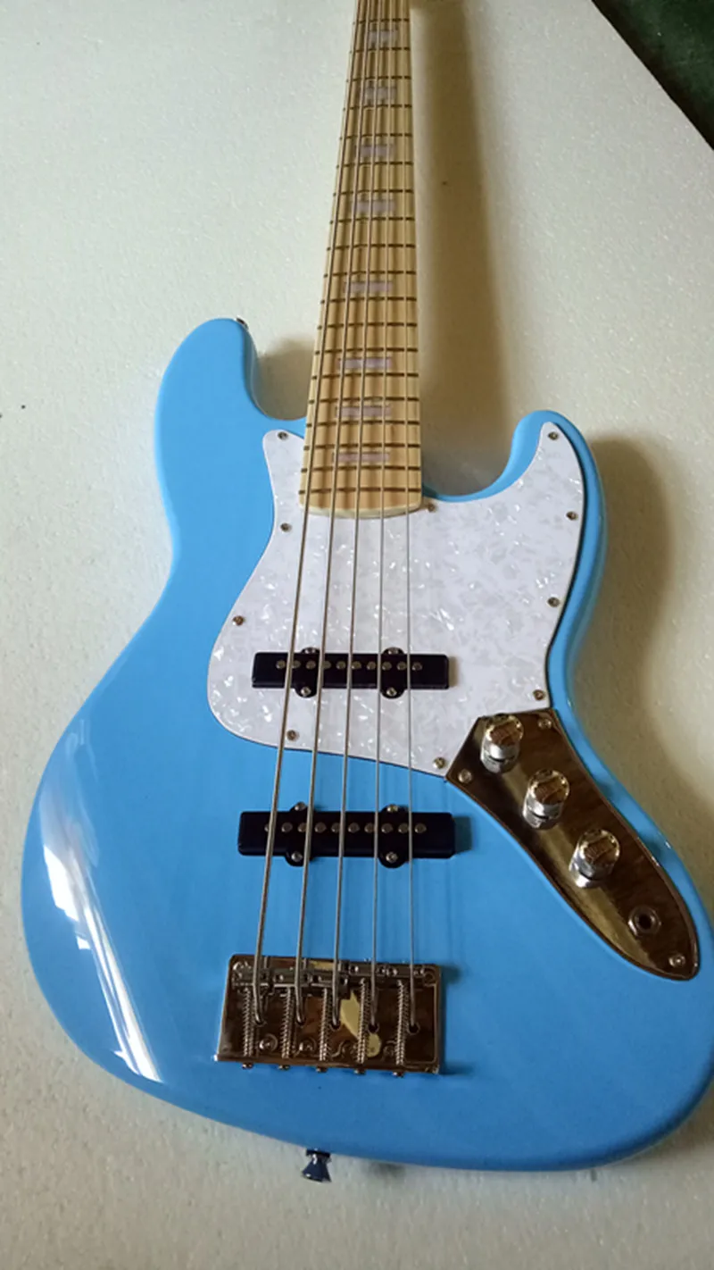 

free delivery high quality 5 chord blue JAZZ Bass factory outlet quality guarantee In-kind Shooting Can be Customized