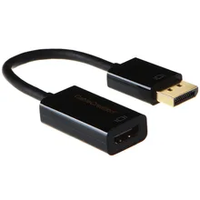 CableCreation altın kaplama DP1.2 DisplayPort HDMI uyumlu adaptörü, desteği 4K X 2K ve 3D ses/Video dönüştürücü, siyah renk