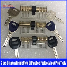 3 шт. Cutaway внутренний вид на тренировочные замки AB замок+ серповидный замок+ tau замок палочки инструменты слесарные тренировочные Инструменты Набор