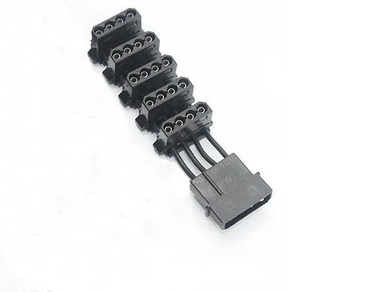 

Extremely Short PC Desktop Computer 4Pin IDE Molex 1 to 5 Splitter 18AWG Cable