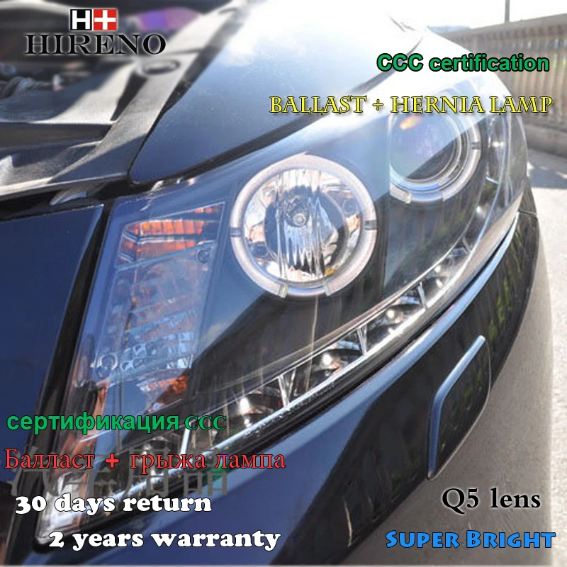 Hireno Headlamp for 2007 2012 Honda Accord Headlight Assembly LED DRL