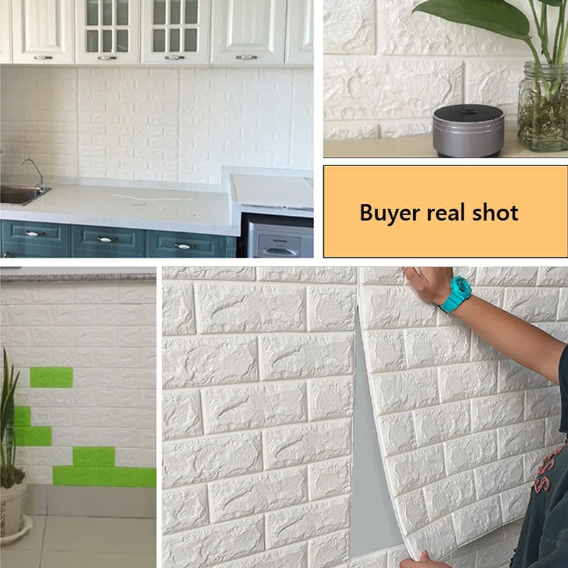 Cm Pe Foam 3d Steen Baksteen домашний декор muurstickers Обои Diy Muur Декор Woonkamer Дети Безопасность