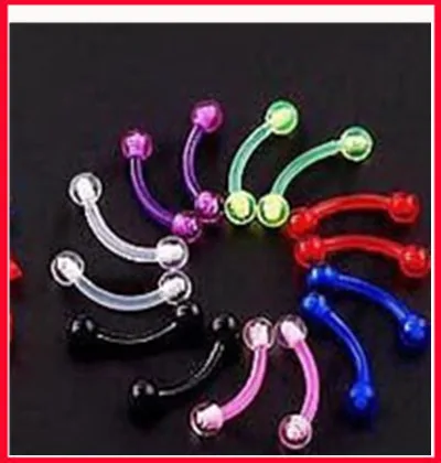 

UV ACRYLIC ball eyebrow ring banana piercing nose ring labret body