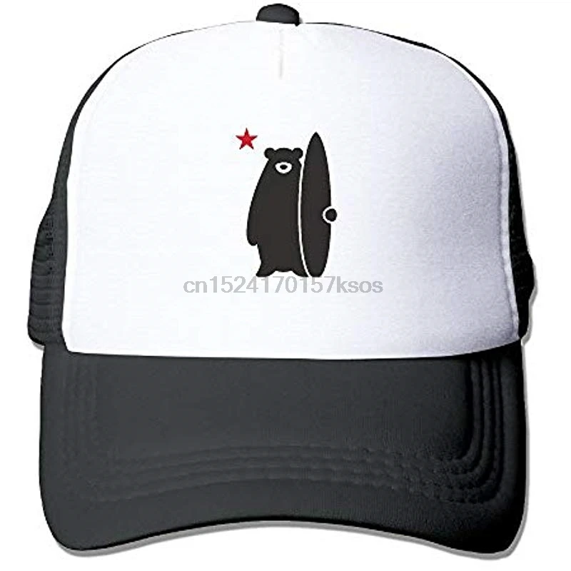 

California Surf Bear Funny Lovely Surfers Trucker Hat Snapback Cap
