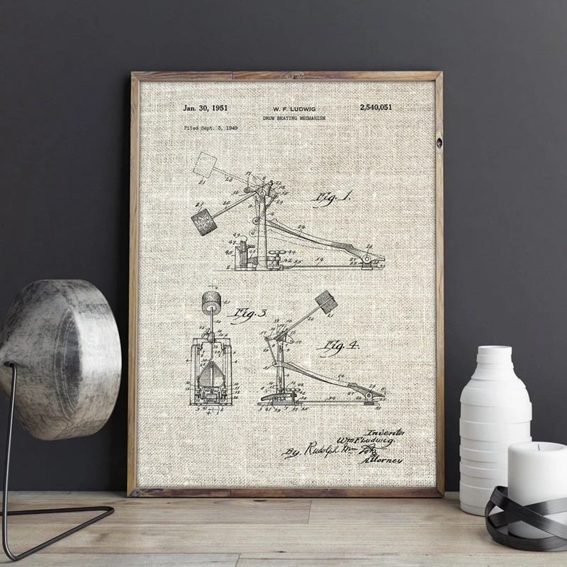 Drum Kick Pedal Poster Music Room Decoration