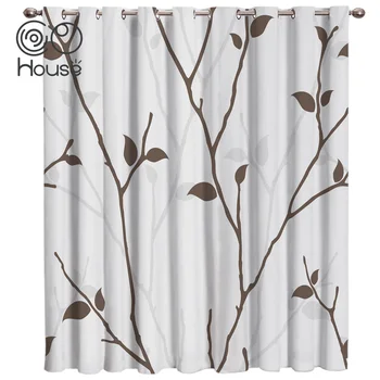 

Branches And Leaves Window Curtains Dark Living Room Decor Bathroom Drapes Fabric Indoor Kids Window Treatment