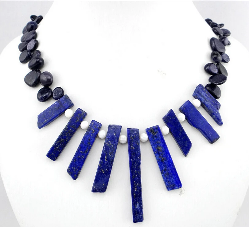

huij 002109 Raw lapis lazuli Necklace Ladies Handmade Natural Jewellery