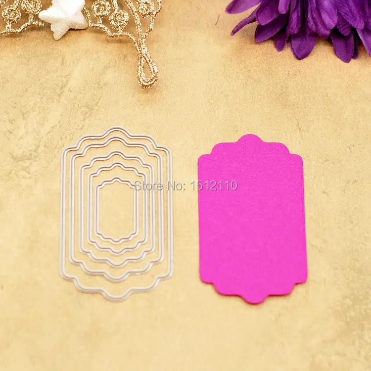 

5pcs Frame Label Metal Die cutting Dies For DIY Scrapbooking Photo Album Decorative Embossing Folder Stencil Die Cut KW662219