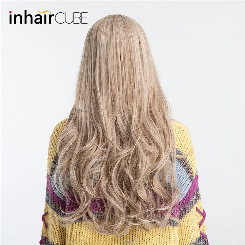 Inhair Cube 26 дюймов длинные натуральные волнистые синтетические парики средний