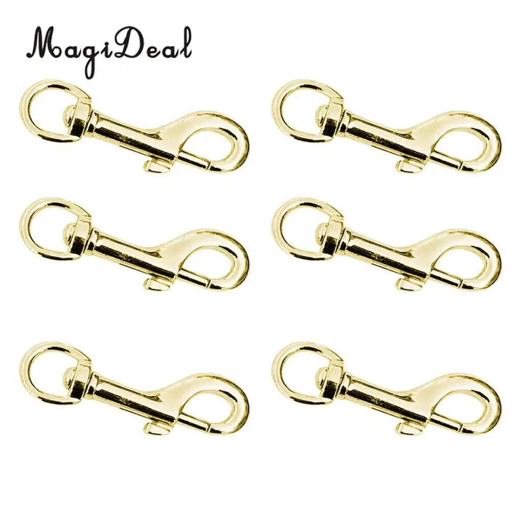 6 Pack 78mm Heavy Duty Zinc Alloy Bolt Snap Hook Swivel Trigger Hook for Dog Lead Leather Craft Outdoor Activities- Gold/Silver