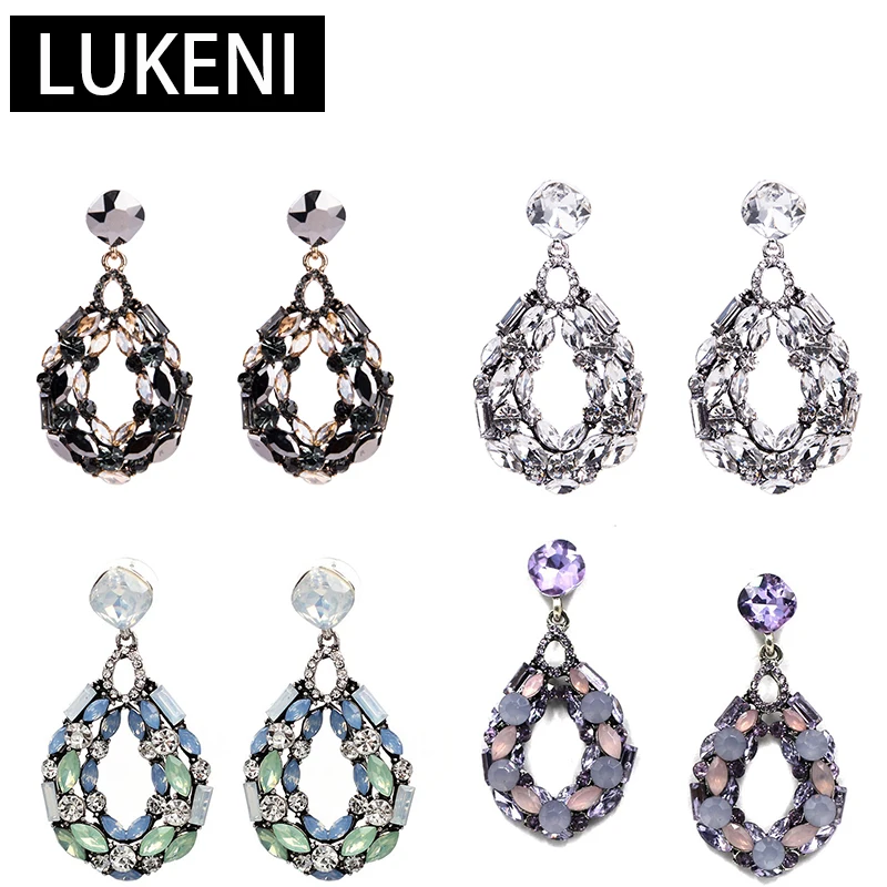 

Modis ZA Colorful Luxury Super Big Brand Design Luxury Starburst Pendant Crystal Stud Earrings Gem Statement Earrings Jewelry