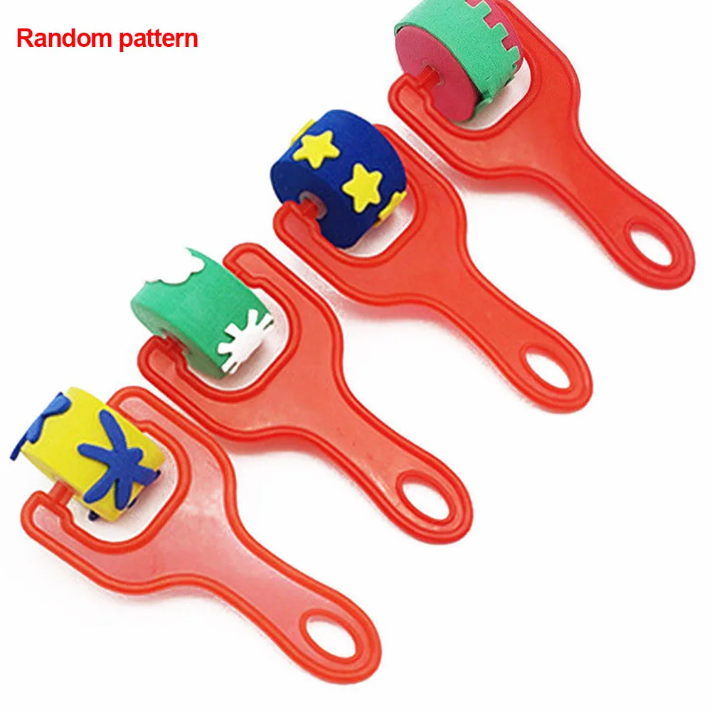 

4Pcs Kids Toys Stamper Durable EVA With Handle Crafts Painting Tool Roller DIY
