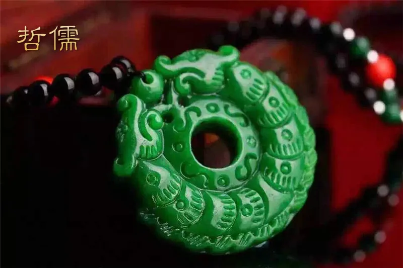

Manual fine carving double god beast pixou peace clasp pendant necklace Charm men's style