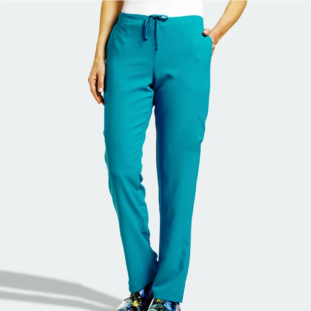 Work Trouser Doctor Nurse Uniform Bottoms Cotton More Pockets Dental Medical Scrub Pants SPA