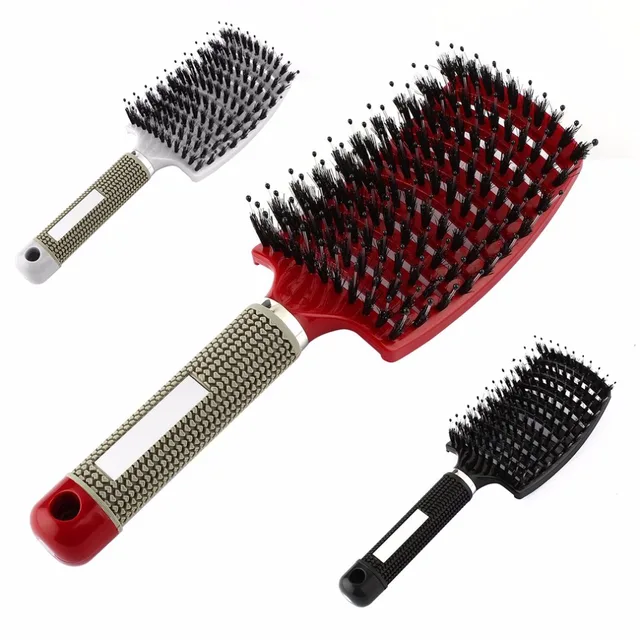 Peine para masaje del cuero cabelludo de 7 colores para mujeres, cepillo de nailon con cerdas húmedas y rizadas, cepillo para desenredar el pelo para salón, herramientas de estilo de peluquería Peine para masaje del cuero cabelludo de 7 colores para mujeres, cepillo de nailon con cerdas húmedas y rizadas, cepillo para desenredar el pelo para salón, herramientas de estilo de peluquería