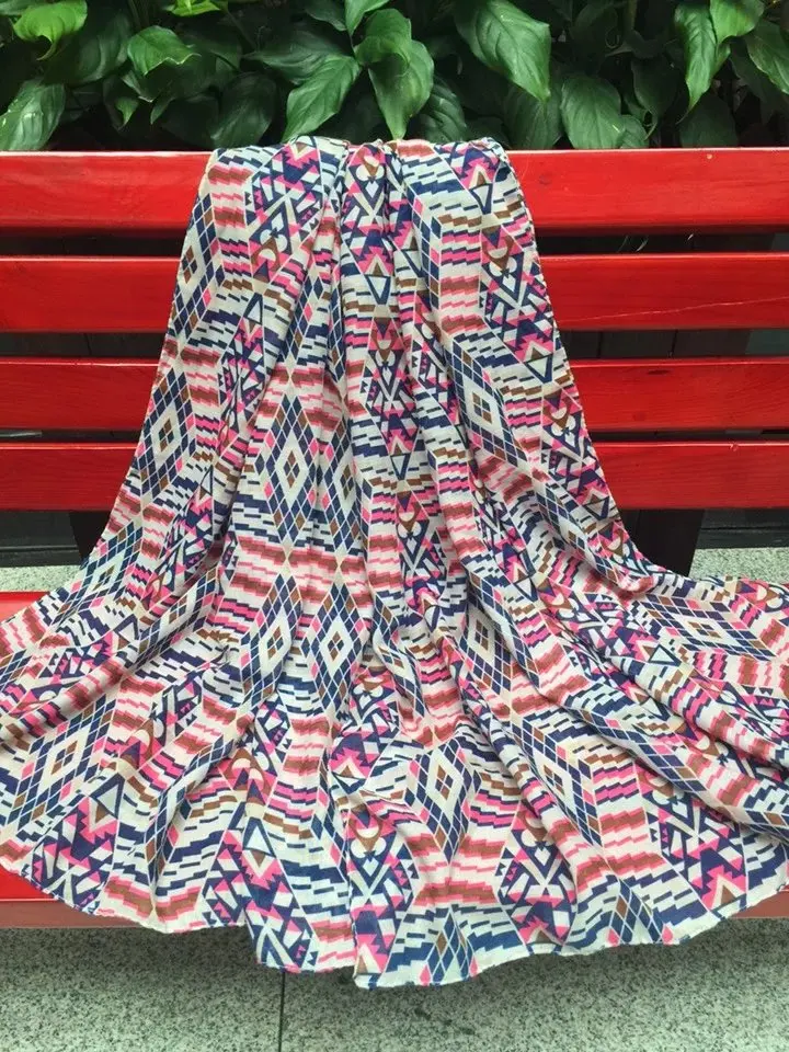 2016 Новая Мода с геометрическим принтом шарф Для женщин Мода Геометрия вискоза Обёрточная бумага шаль Шарфы для женщин хиджаб 6 Цвет