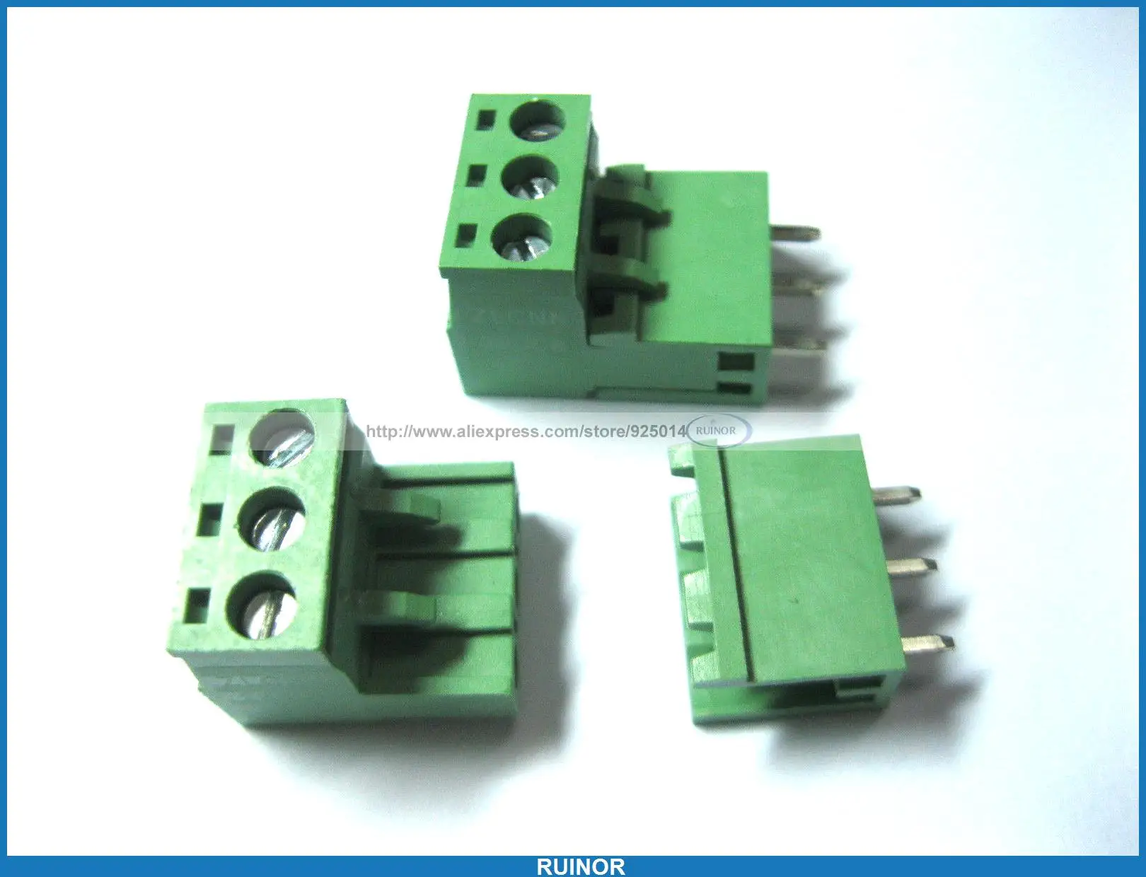 

100 Pcs Green 3 Pin 5 08mm Screw Terminal Block Connector Pluggable Type