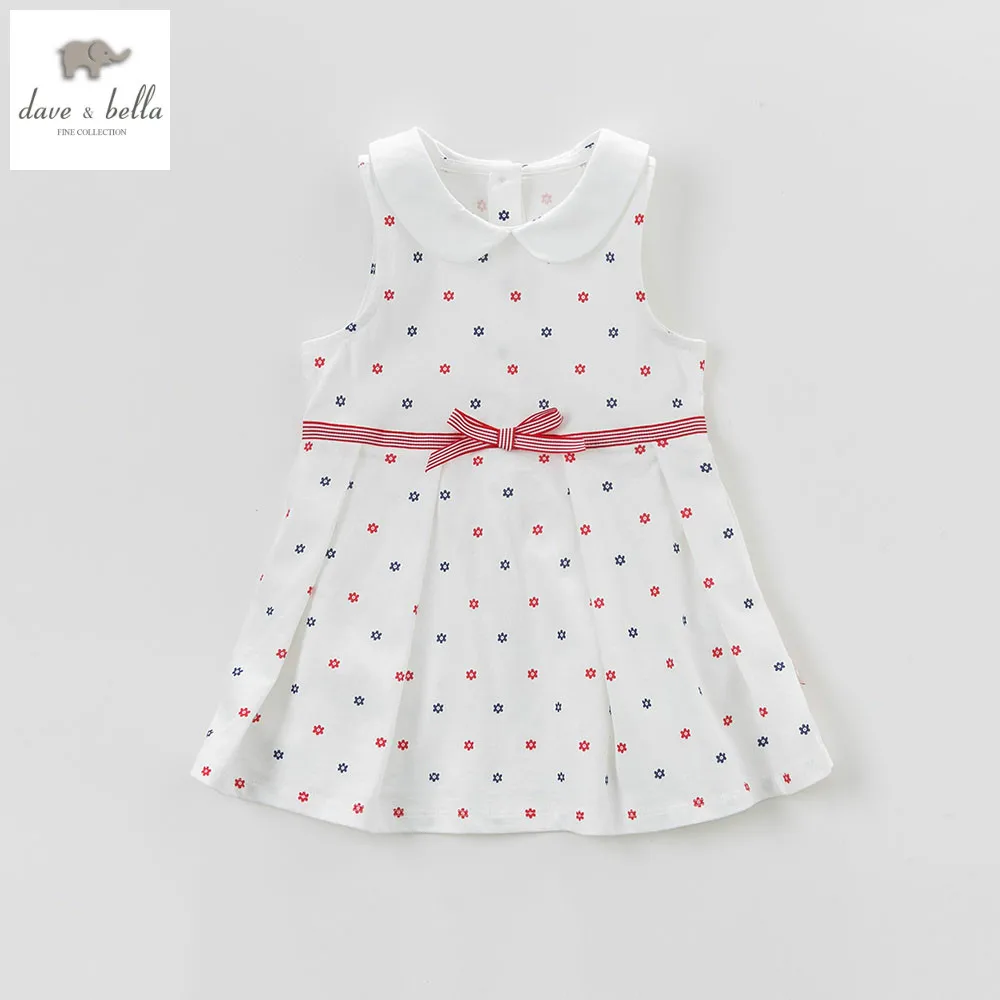 DB5078 dave bella summer baby girls princess dress baby beige printed dress kids birthday clothes dress girls lolita dress db1553 dave bella summer baby dress infant clothes girls party dress fairy dress toddle 1 pc kid princess dress