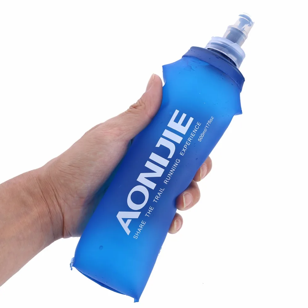 250ml 500ml TPU Folding Soft Flask Sport Water Bottle Running Camping