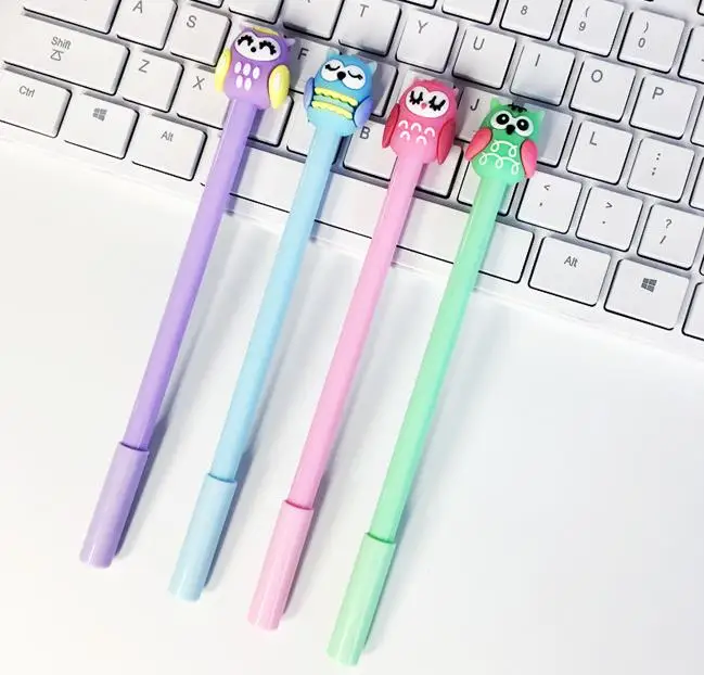 4 шт./компл. Kawaii 0 5 мм гелевые ручки карамельных цветов с животными и совами