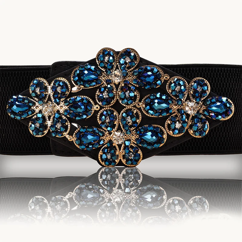 Hongmioo Women Belt Designers Brand Luxury Diamond Buckle Wide Elastic ...