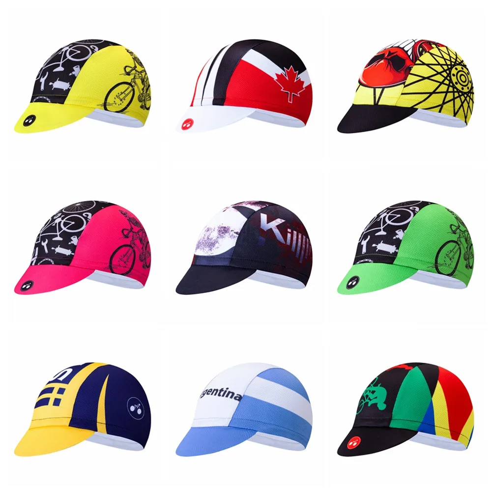 

2019 Outdoor Bike Hat Cycling Cap Women Men Bicycle bandana hats Ciclismo Sun UV Hat MTB Team Pro Headband Headwear cap Yellow