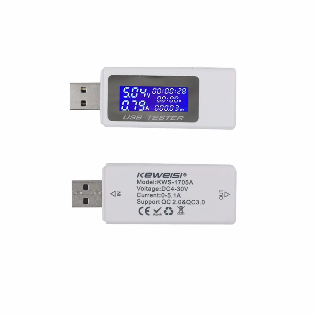 

9 in1 digital voltmeter ammeter Electrical power USB capacity voltage tester current meter monitor 31%off