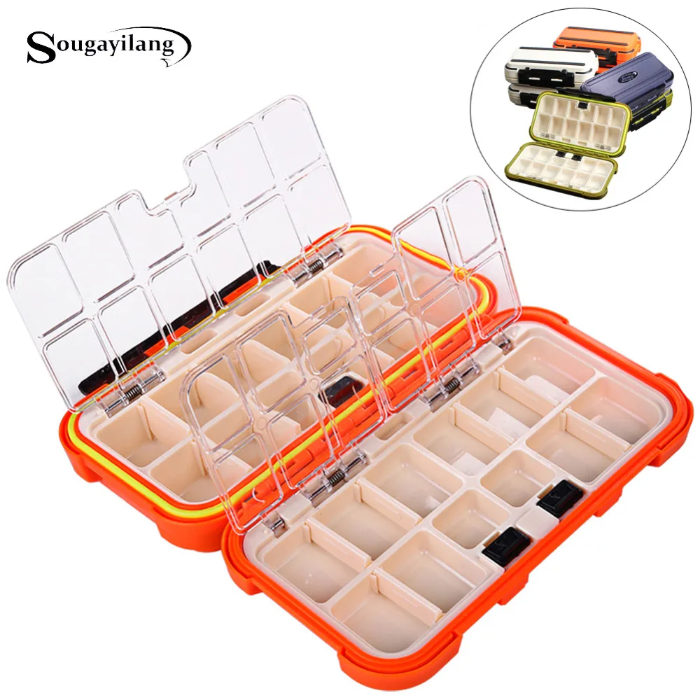 Image 4 Colors Box Accessories for Fishing Lures 16.5x9.5x4.5cm Carp Fishing Tackle Box Double Sides Boat Fish Box Tools Peche