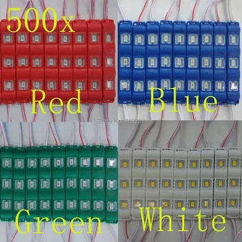 

FREE DHL 500pcs/lot White/Warm white/Red/Blue/Green DC12V waterproof 5730 injection LED Module light with lens,advertising light