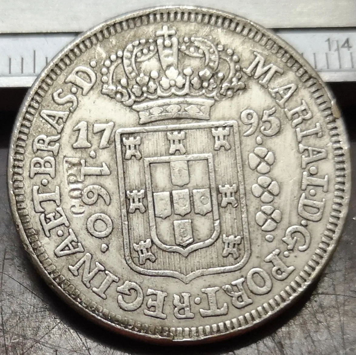 1795 Бразилия 160 Reis Посеребренная монета КОПИЯ|copy|copy coins |