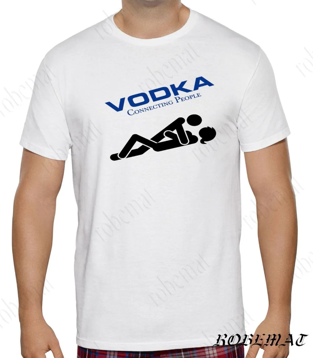 T Shirt Men Women Vodka Connecting People 2018 Latest Men T Shirt Fashion Printed T-Shirt Men Cotton 3D T-Shirts