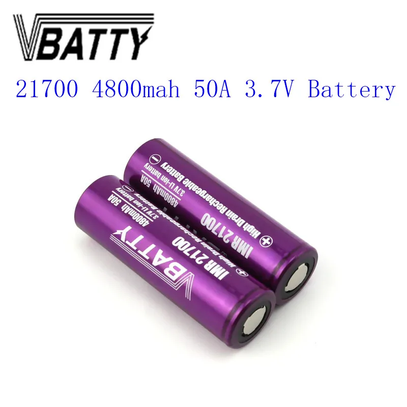 1-7 шт./лот Vbatty 21700 аккумулятор высокой мощности 4800mah 50A аккумулятор 3,7 V литий-ионная аккумуляторная батарея 21700