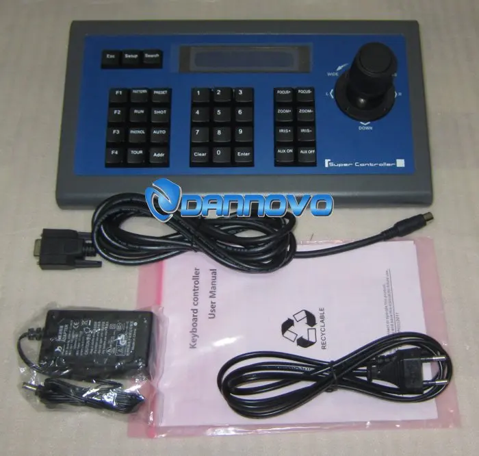 DANNOVO 3D PTZ Keyboard Controller LCD display For CCTV PTZ Camera and Video Conference Camera RS485 RS422 RS232 Pelco-P/D VISCA