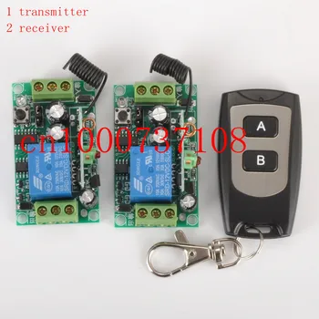 

Free shipping 12V 1ch rf Wireless Remote Control light/door Switch System 2 Receiver and 1 Transmitter relay 315/433mhz z-wave