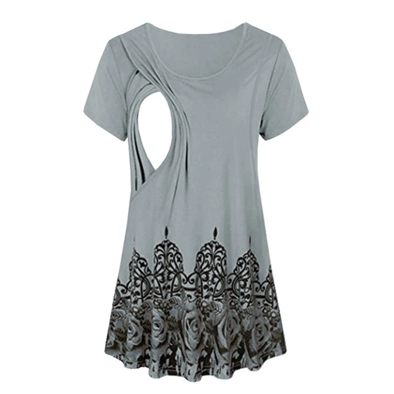

MUQGEW maternity tops nursing top pregnant Women Comfy Layered Floral Nursing Tunic Top for Breastfeeding ropa maternidad
