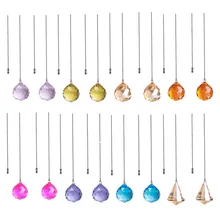 H& D 8 цветов 30 мм кристалл шар Призма кристалл тяга цепи расширение с разъемом для потолочный светильник вентилятор цепи упаковка из 2