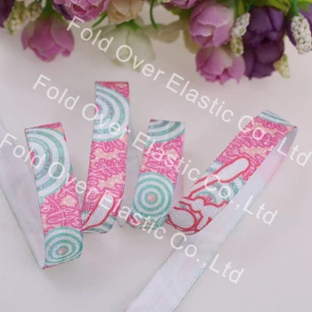 

Top quality printed foe elastic 5/8 heat transfer ribbon FOE ribbon 100yards, elastic ribbon for hair