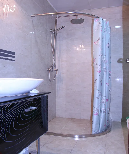 Private Custom High End Stainless Steel Shower Curtain Rod Private Custom High End Stainless Steel Shower Curtain Rod Retaining Bar