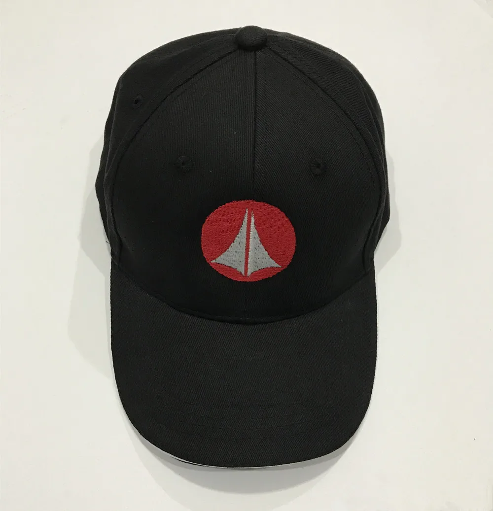 

Macross U.N. Spacy Logo Embroidered Strapback Hat Black Baseball Cap